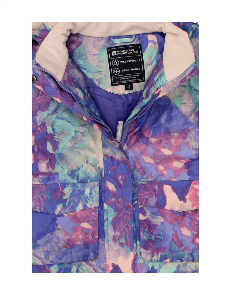 MOUNTAIN WAREHOUSE Girls Windbreaker Jacket 7-8 Years Purple Floral Vintage Mountain Warehouse and Second-Hand Mountain Warehouse from Messina Hembry 