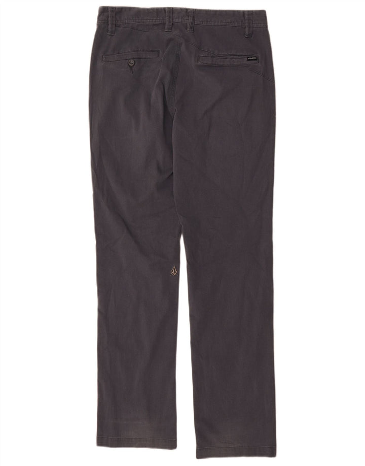 Volcom Mens Straight Chino Trousers W30 L30 Navy Blue Cotton