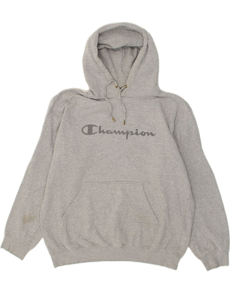 CHAMPION Mens Graphic Hoodie Jumper 2XL Grey Cotton | Vintage Champion | Thrift | Second-Hand Champion | Used Clothing | Messina Hembry 