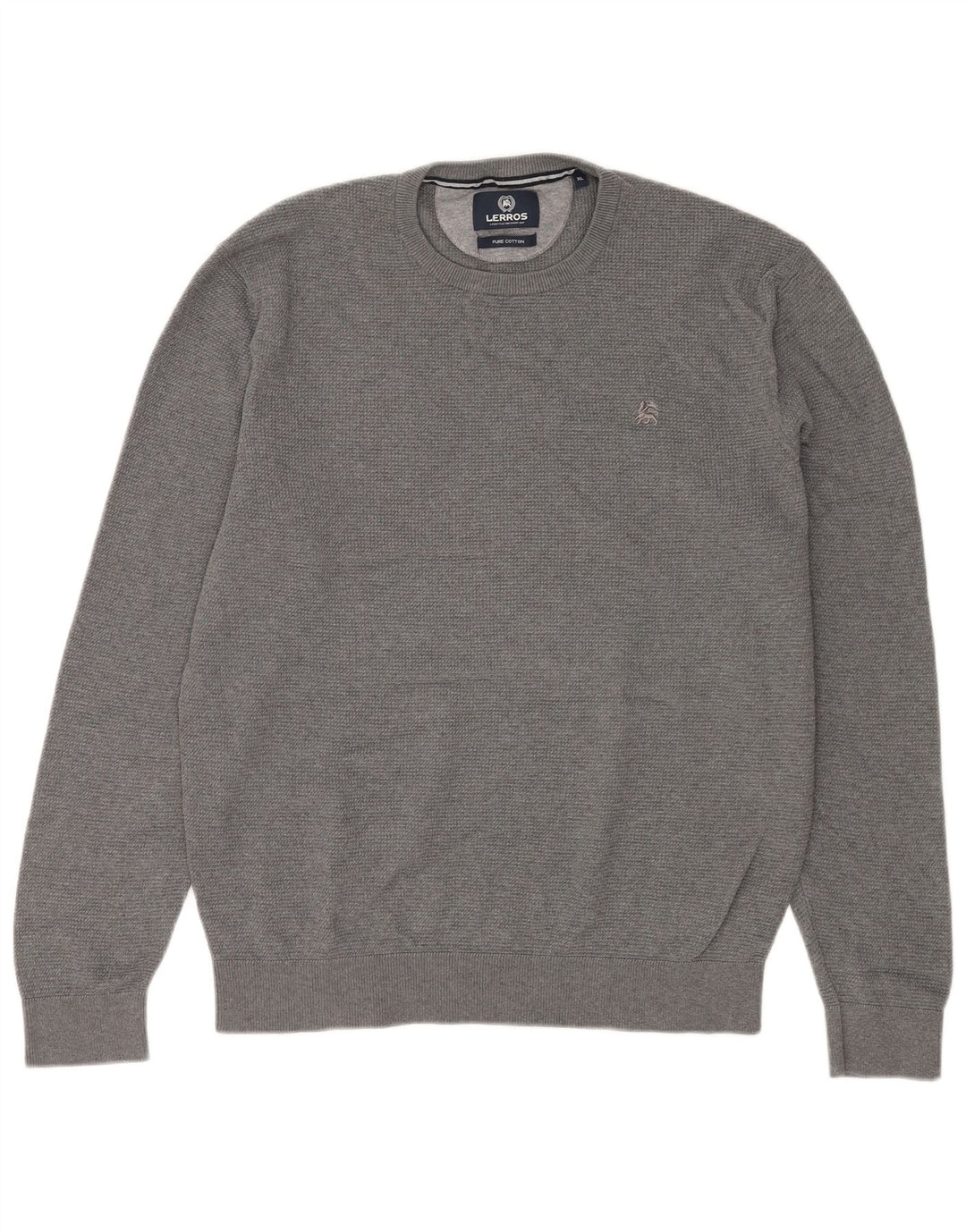 Lerros Mens Crew Neck Jumper Sweater XL Grey Cotton