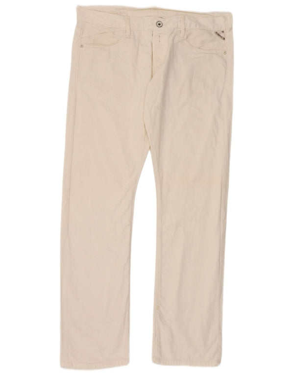 Replay Mens Straight Jeans W38 L34 White Cotton