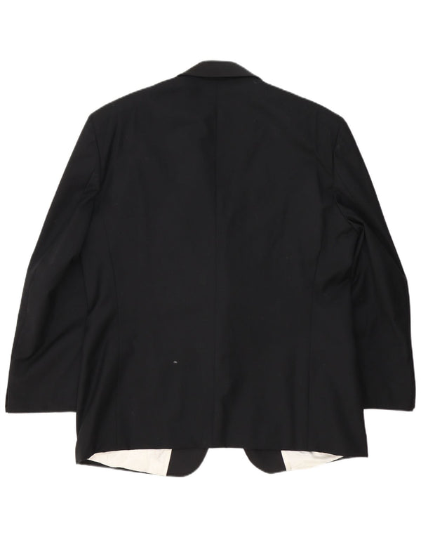Cacharel Mens 1 Button Blazer Jacket IT 56 3XL Black Wool