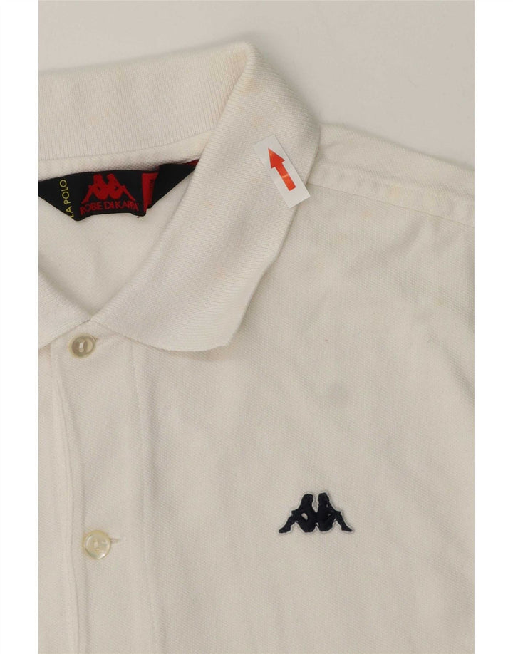 Kappa Mens Polo Shirt Medium White Cotton