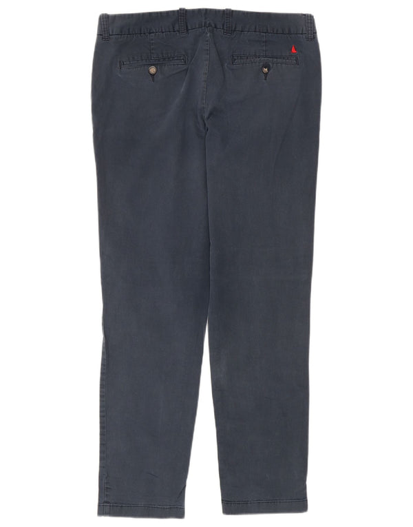 Musto Womens Slim Chino Trousers UK 12 Medium W32 L29 Navy Blue Cotton