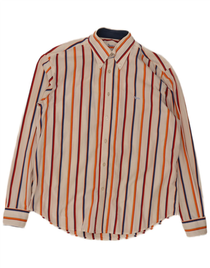 Harmont & Blaine Mens Shirt XL White Striped