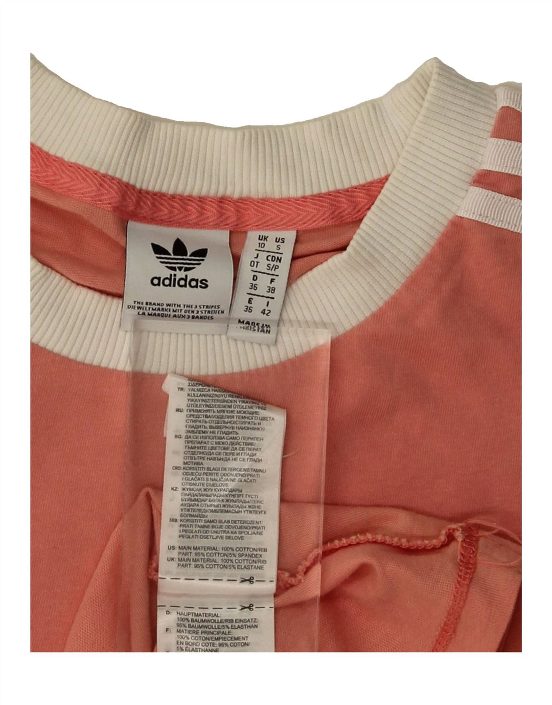 ADIDAS Womens Oversized T-Shirt Top UK 10 Small Red Cotton Vintage Adidas and Second-Hand Adidas from Messina Hembry 