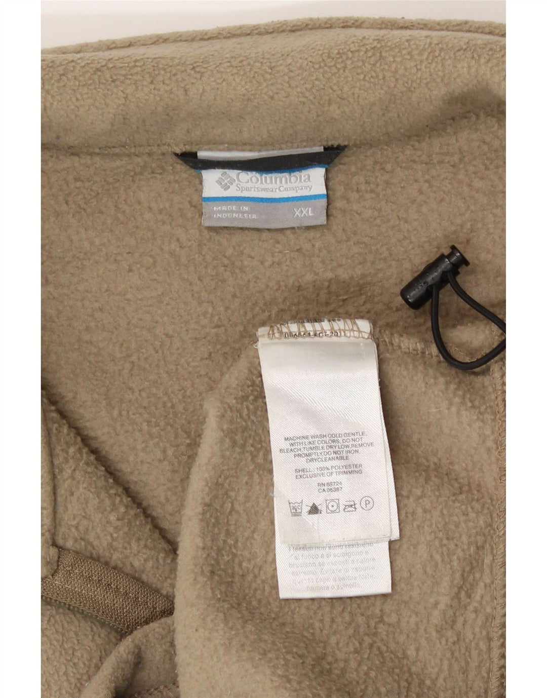 Columbia Mens Fleece Jacket UK 44 2XL Beige Polyester