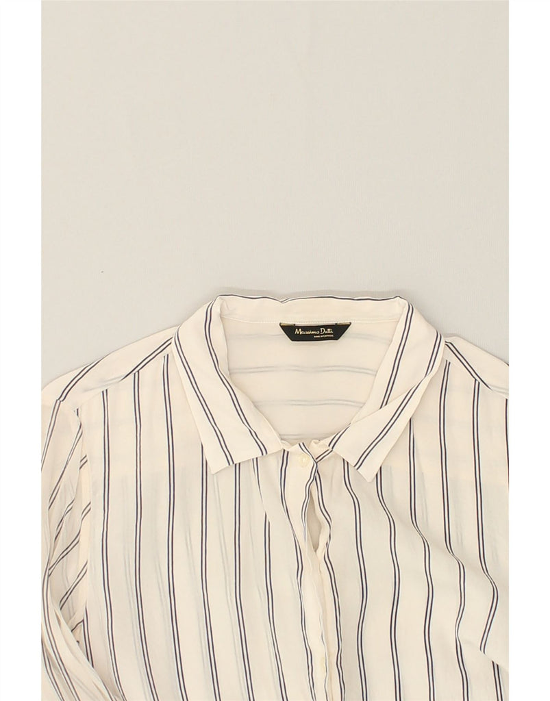 MASSIMO DUTTI Womens Shirt US 10 Large Off White Striped | Vintage Massimo Dutti | Thrift | Second-Hand Massimo Dutti | Used Clothing | Messina Hembry 