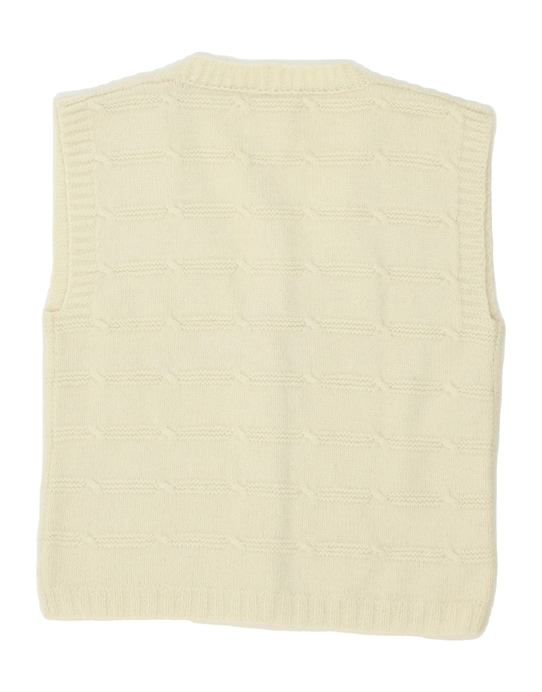 VINTAGE Womens Sleeveless Cardigan Sweater UK 14 Medium Off White Vintage Vintage and Second-Hand Vintage from Messina Hembry 