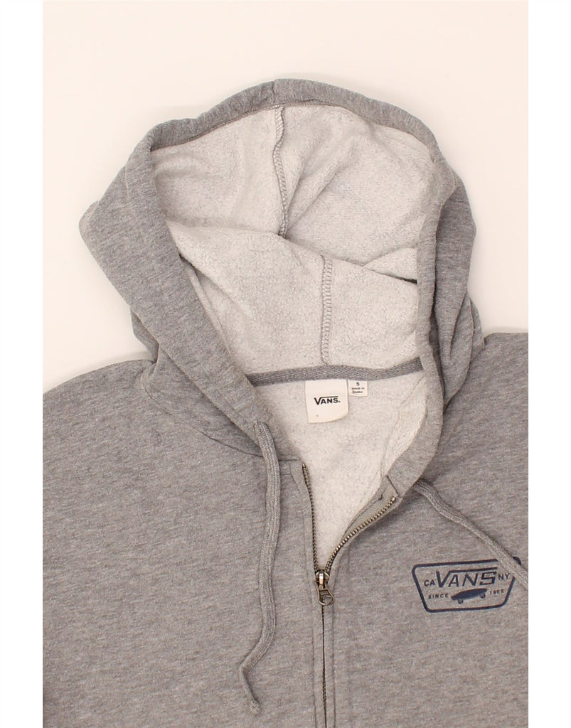 VANS Mens Graphic Zip Hoodie Sweater Small Grey Cotton Vintage Vans and Second-Hand Vans from Messina Hembry 