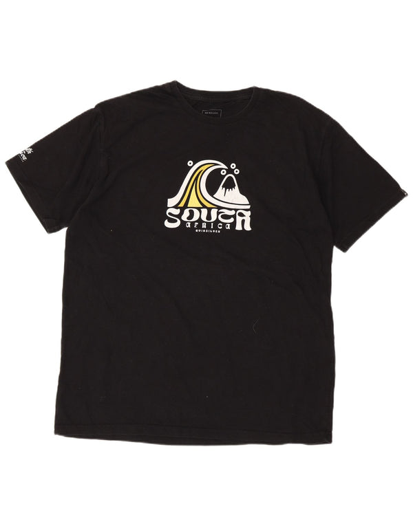 Quiksilver Mens Regular Fit Graphic T-Shirt Top Large Black Cotton
