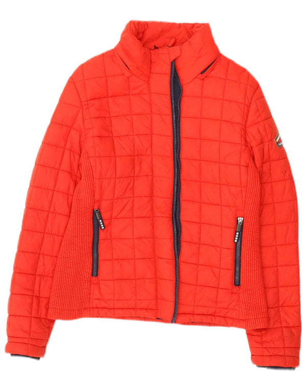 Superdry Womens Padded Jacket UK 14 Large Red Nylon