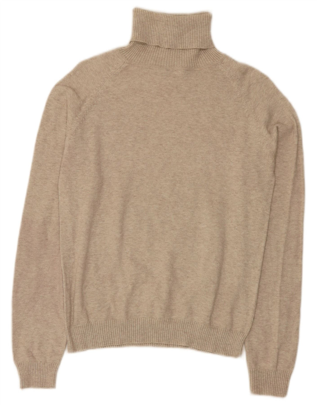 Zara Womens Roll Neck Jumper Sweater UK 14 Large Beige Flecked