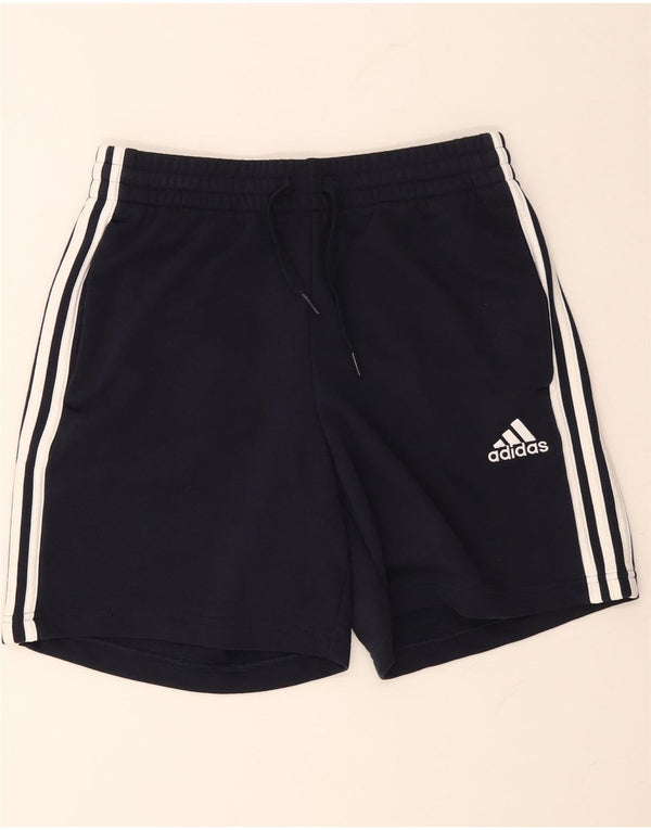 ADIDAS Womens Sport Shorts UK 12 Medium  Navy Blue Cotton