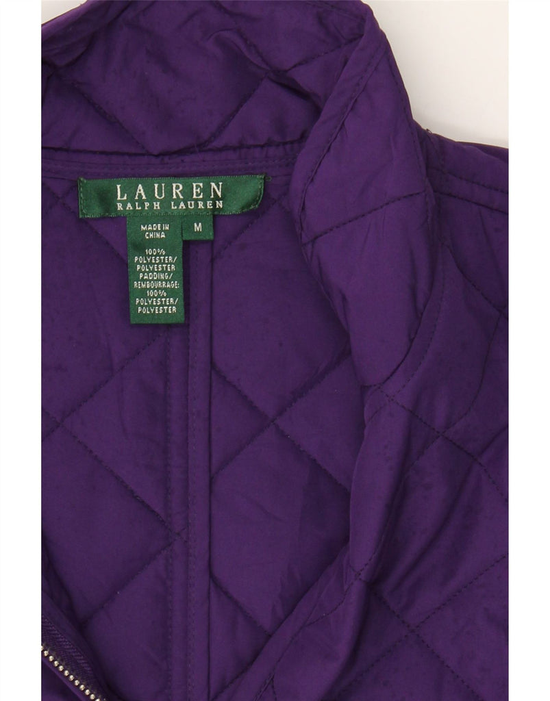 RALPH LAUREN Womens Quilted Jacket UK 14 Medium Purple Polyester Vintage Ralph Lauren and Second-Hand Ralph Lauren from Messina Hembry 