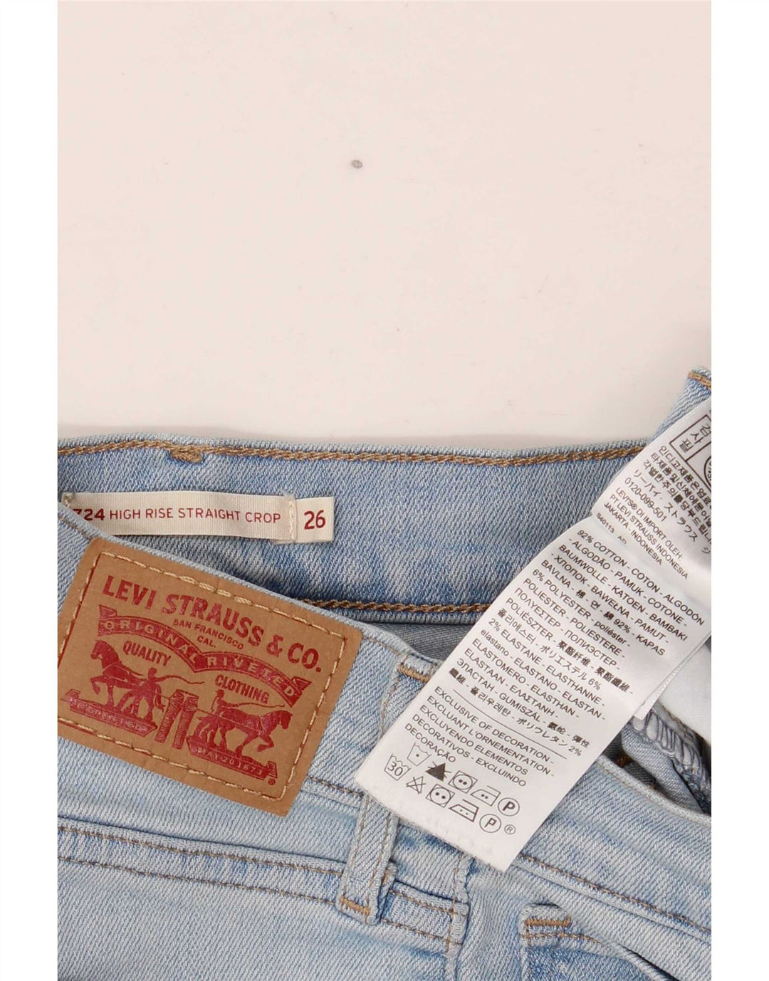Levi's Womens 724 High Rise Denim Shorts W26 Small Blue Cotton