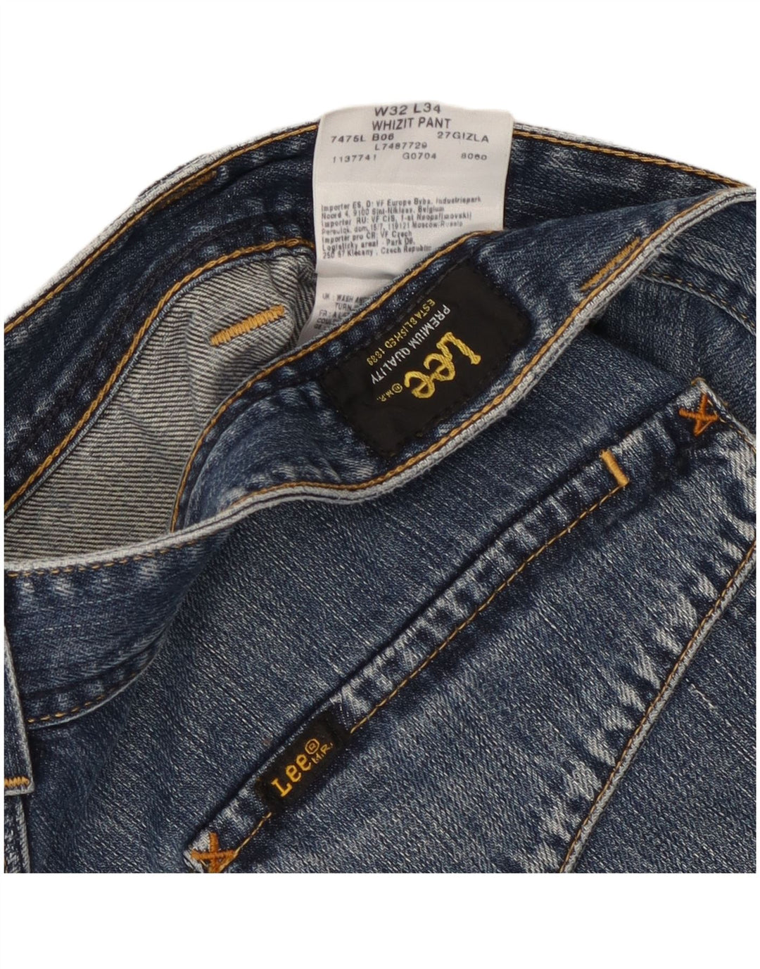 LEE Mens Whizit Denim Shorts W32 Medium Blue Cotton