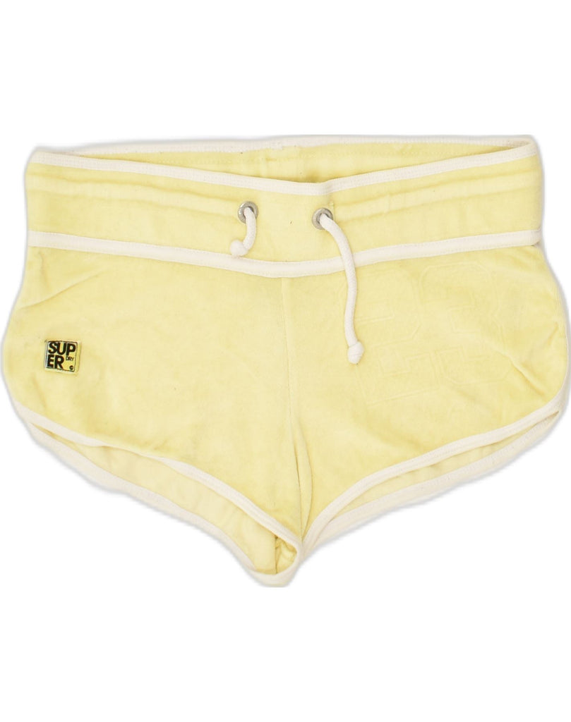 SUPERDRY Womens Sport Shorts UK 6 XS Yellow Cotton | Vintage Superdry | Thrift | Second-Hand Superdry | Used Clothing | Messina Hembry 