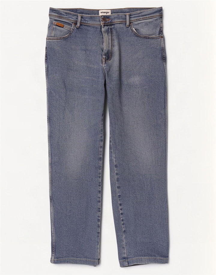 Wrangler Mens Straight Jeans W36 L32 Blue Cotton