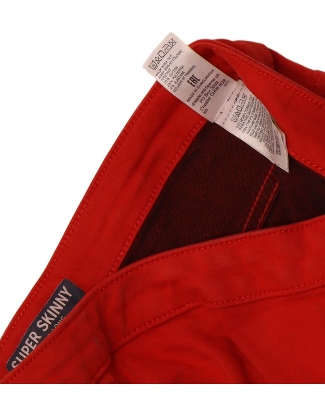 Marks & Spencer Womens Casual Trousers UK 14 Medium W30 L31 Red
