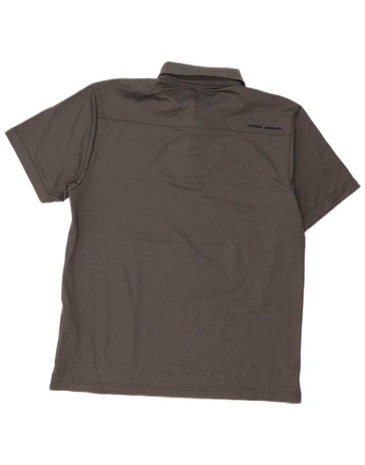 Under Armour Mens Heat Gear Polo Shirt Large Grey Polyester