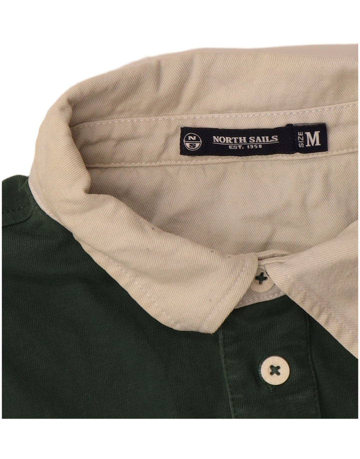 NORTH SAILS Mens Polo Shirt Medium Green Colourblock