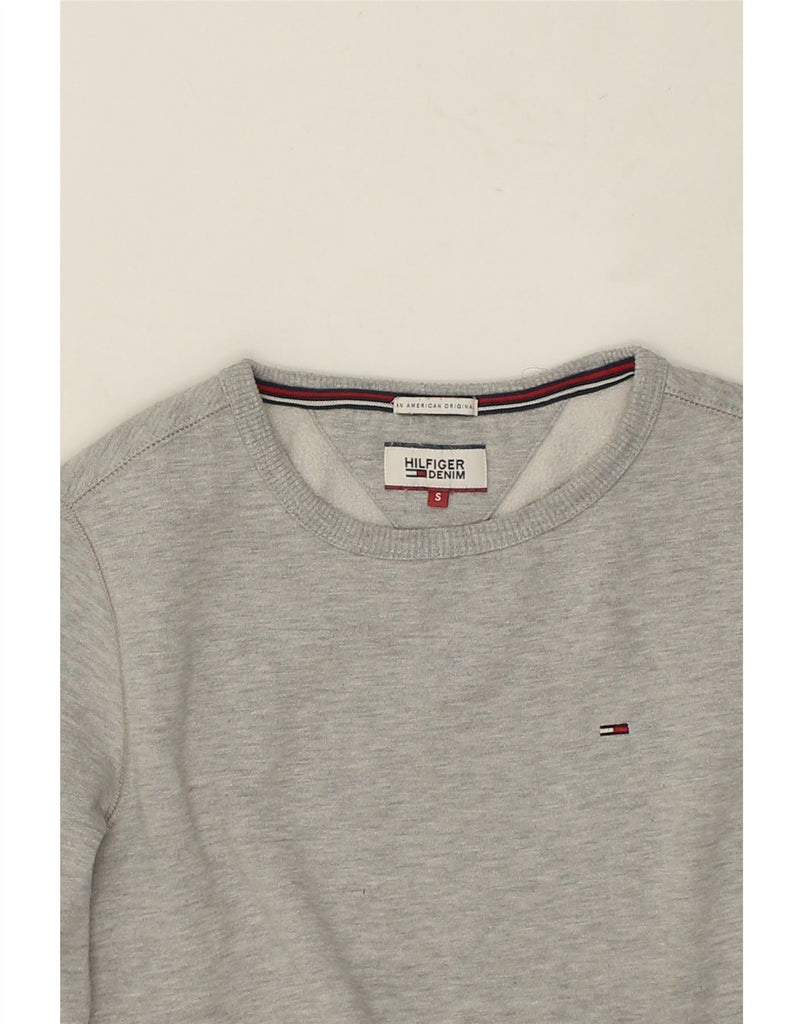 TOMMY HILFIGER Mens Sweatshirt Jumper Small Grey Flecked Cotton Vintage Tommy Hilfiger and Second-Hand Tommy Hilfiger from Messina Hembry 