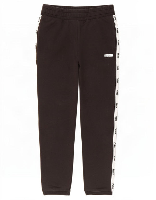 Puma Mens Graphic Tracksuit Trousers Joggers Small Black Colourblock Cotton