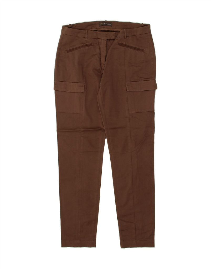 TRUSSARDI Womens Slim Cargo Trousers IT 42 Medium W32 L28  Brown | Vintage Trussardi | Thrift | Second-Hand Trussardi | Used Clothing | Messina Hembry 