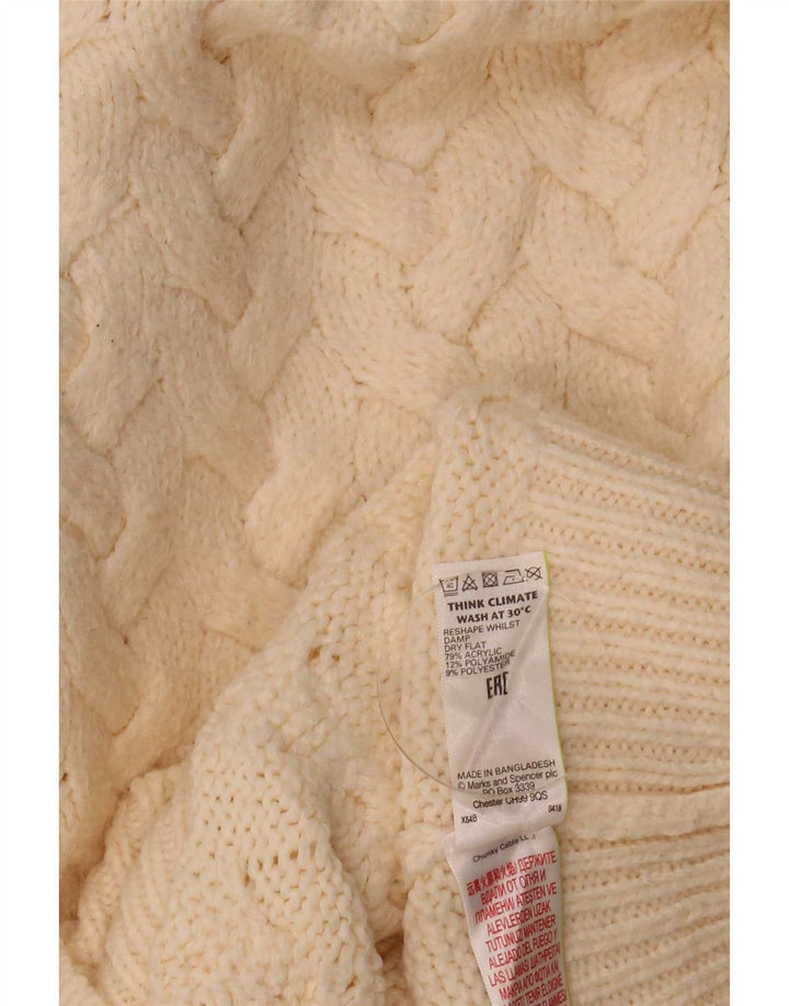Marks & Spencer Womens Turtle Neck Jumper Sweater UK 10 Small Beige