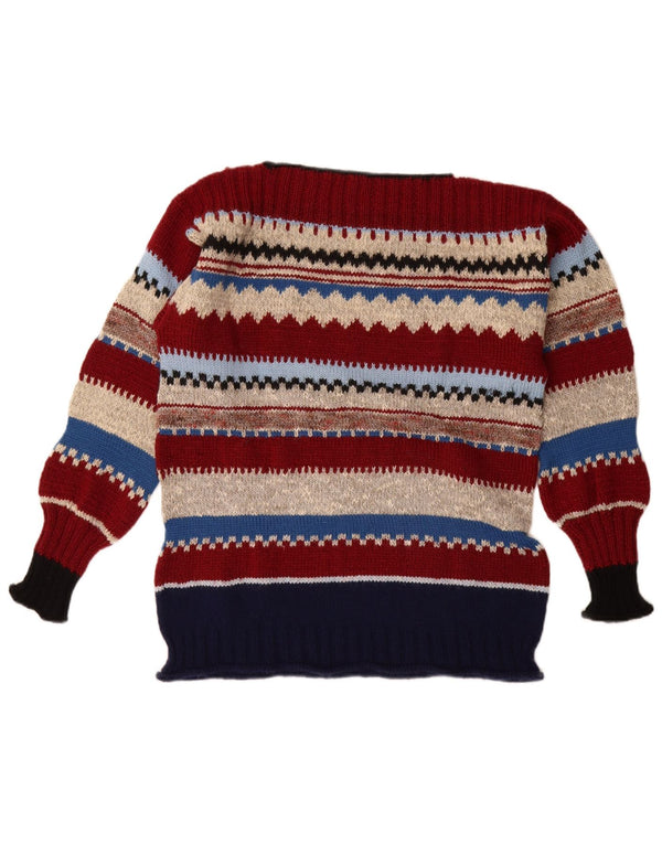 Vintage Womens Boat Neck Jumper Sweater UK 18 XL Multicoloured Striped