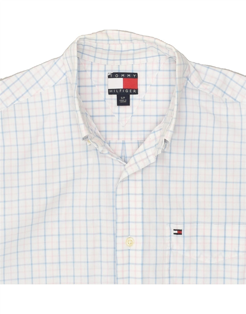 TOMMY HILFIGER Mens Shirt Small White Check Cotton | Vintage Tommy Hilfiger | Thrift | Second-Hand Tommy Hilfiger | Used Clothing | Messina Hembry 