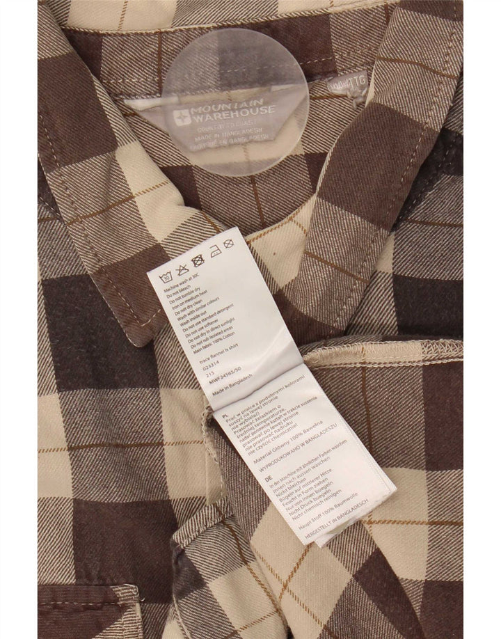 Mountain Warehouse Mens Flannel Shirt 2XL Brown Check Cotton