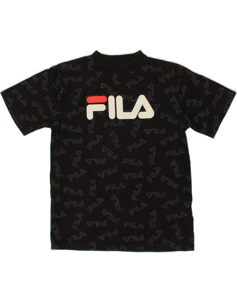 FILA Boys Graphic T-Shirt Top 10-11 Years Black Cotton | Vintage Fila | Thrift | Second-Hand Fila | Used Clothing | Messina Hembry 