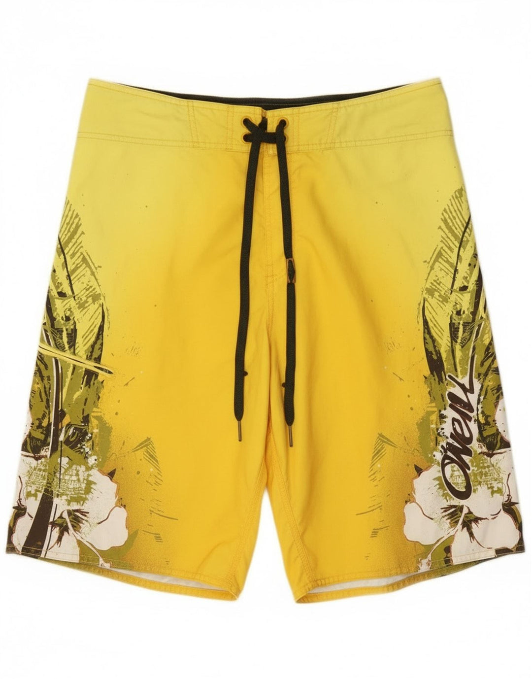 O'Neill Mens Swimming Shorts Large  Yellow Floral Polyester