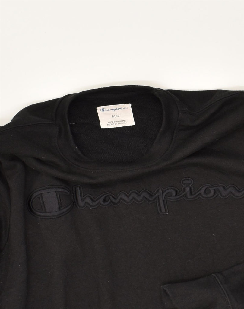 CHAMPION Mens Sweatshirt Jumper Medium Black Cotton | Vintage Champion | Thrift | Second-Hand Champion | Used Clothing | Messina Hembry 