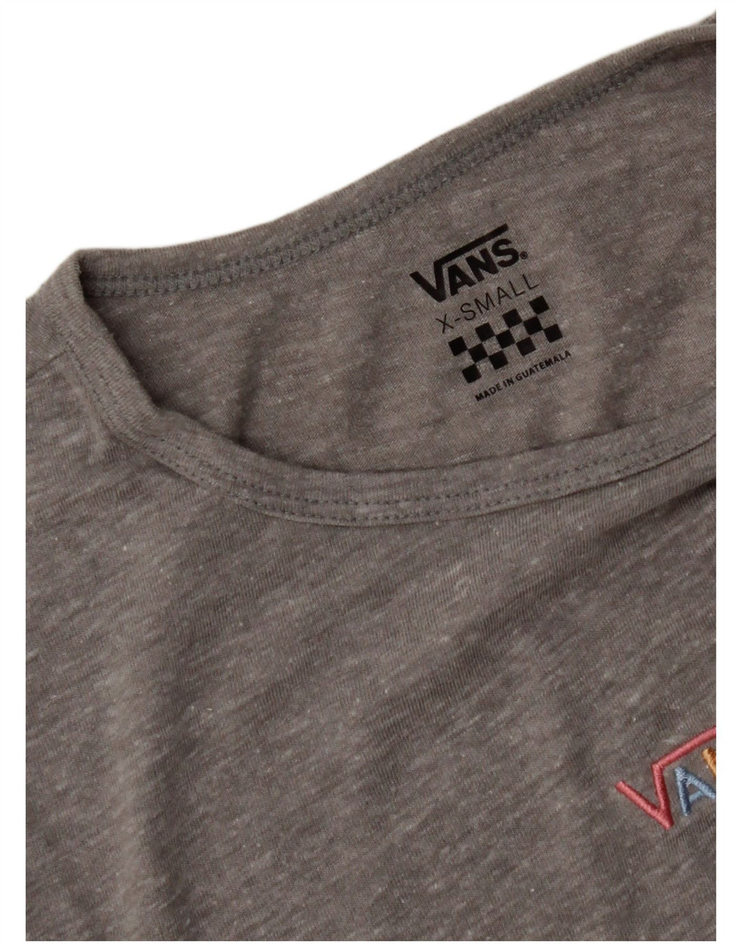 VANS Womens T-Shirt Top UK 4 XS Grey Flecked