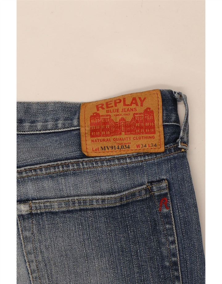 REPLAY Mens Straight Jeans W34 L31 Blue Vintage Replay and Second-Hand Replay from Messina Hembry 