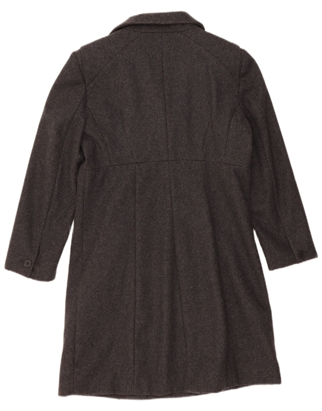 Zara Womens Double Breasted Coat UK 16 Large Grey Wool