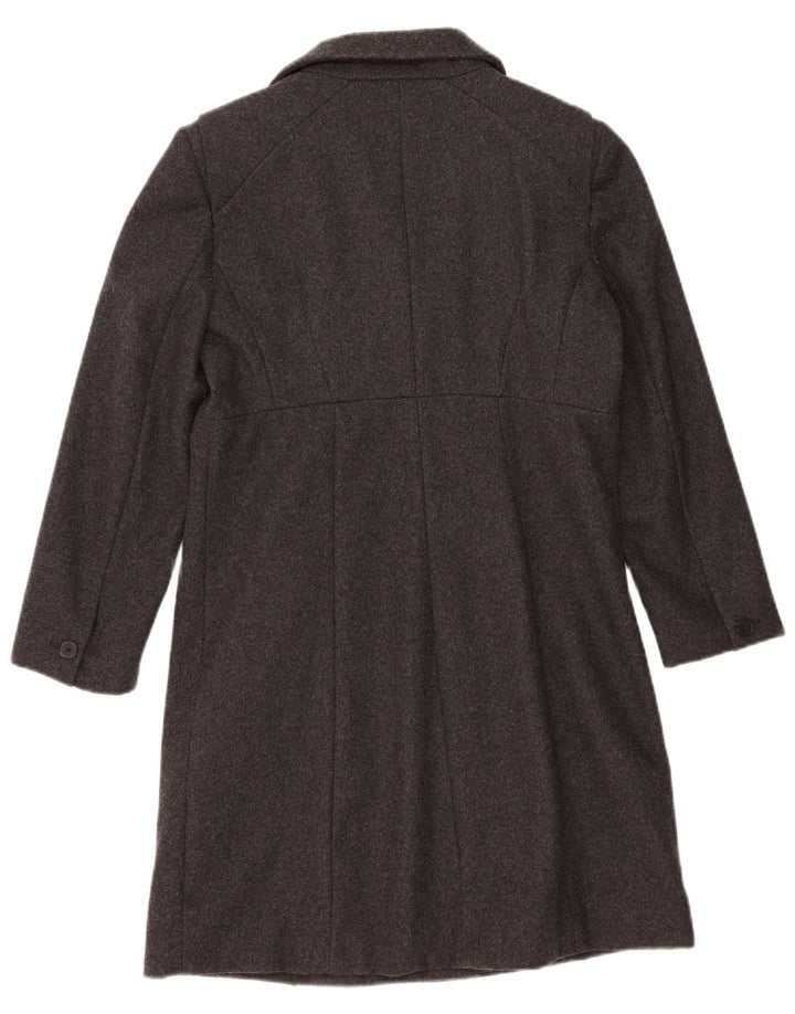 Zara Womens Double Breasted Coat UK 16 Large Grey Wool