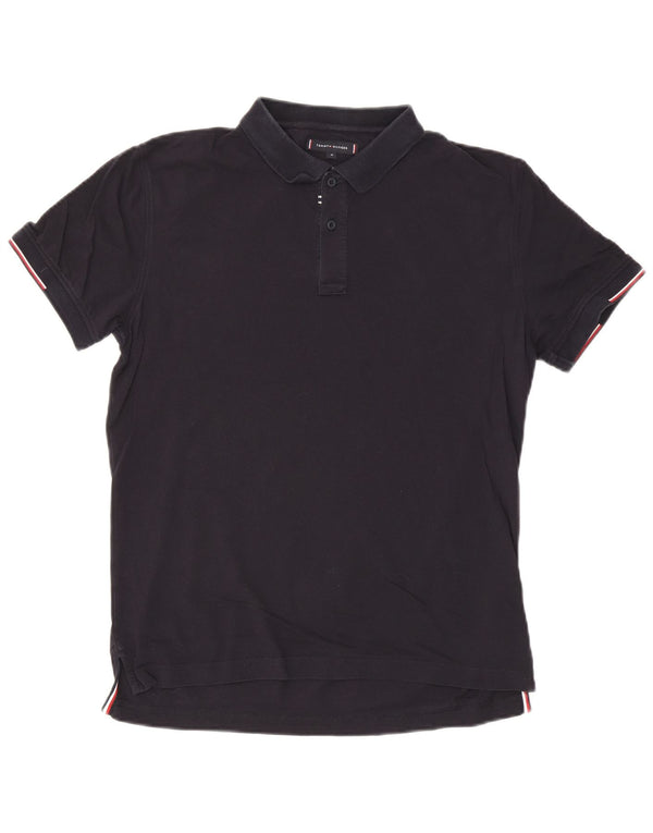 Tommy Hilfiger Mens Regular Fit Polo Shirt Medium Navy Blue Cotton