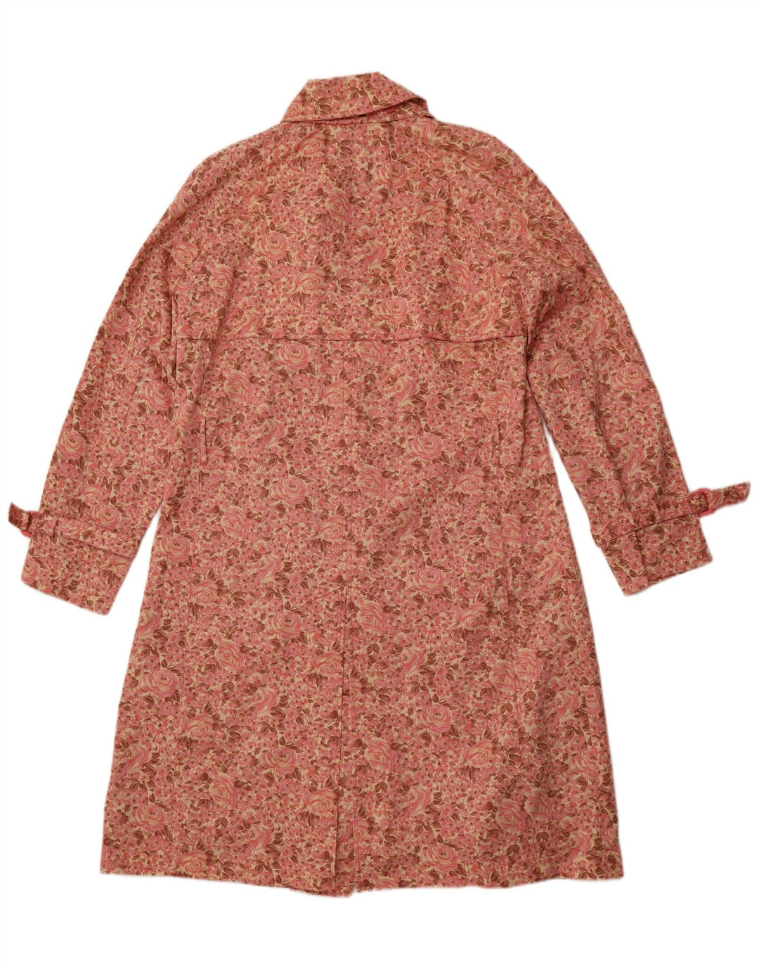LONDON FOG Womens Trench Coat UK 16 Large Pink Floral Cotton