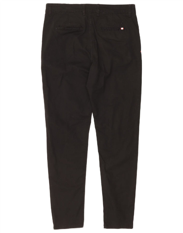 Kangol Mens Slim Chino Trousers W32 L30 Black Cotton