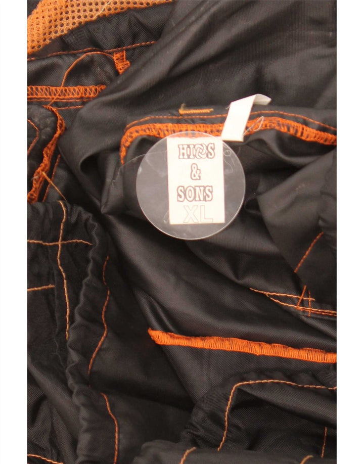 Vintage Mens Rain Jacket UK 42 XL Black Colourblock Nylon