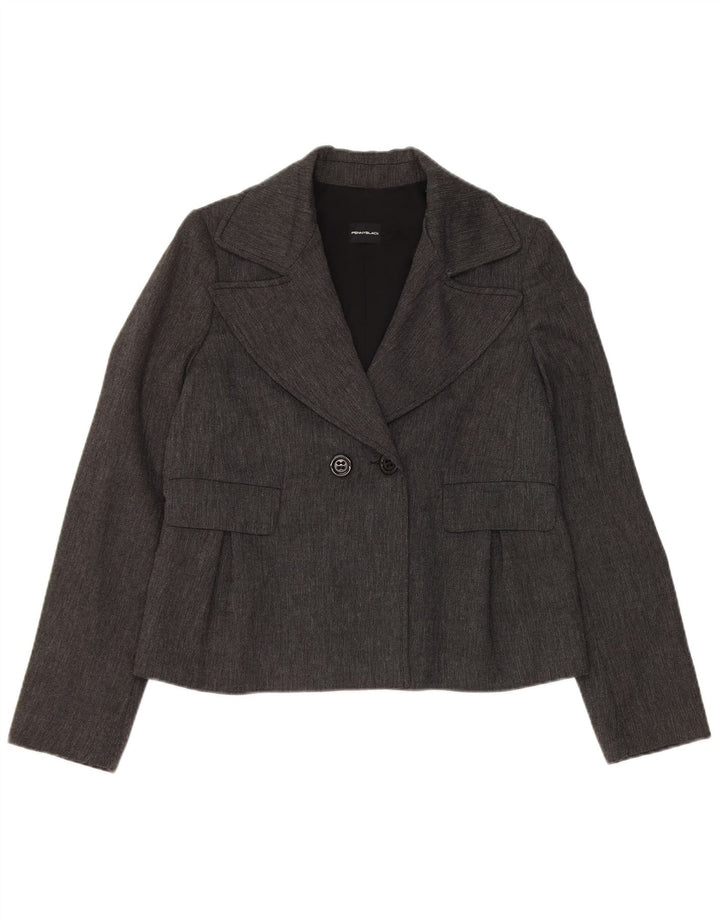 Penny Black Womens Double Breasted Blazer Jacket UK 12 Medium Grey