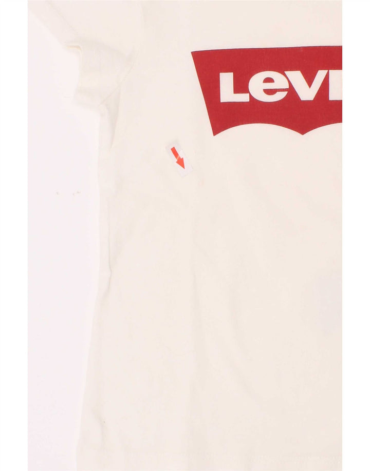 Levi's Boys Graphic T-Shirt Top 4-5 Years White Cotton