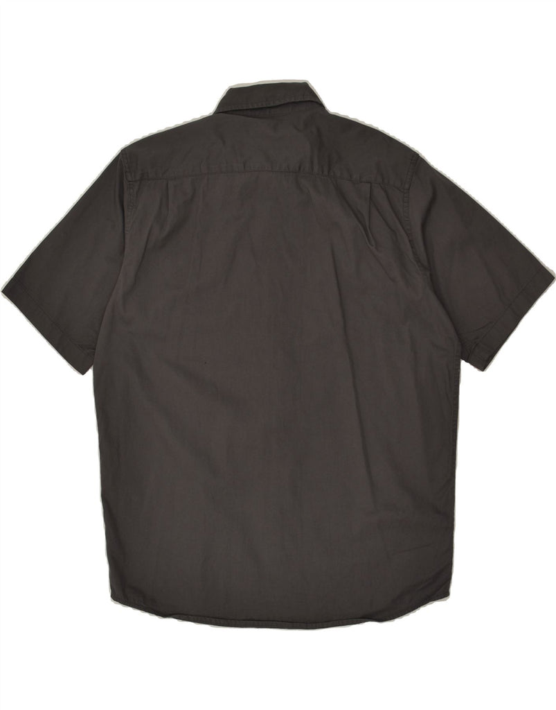 WRANGLER Mens Premium Short Sleeve Shirt Medium Grey Cotton | Vintage Wrangler | Thrift | Second-Hand Wrangler | Used Clothing | Messina Hembry 