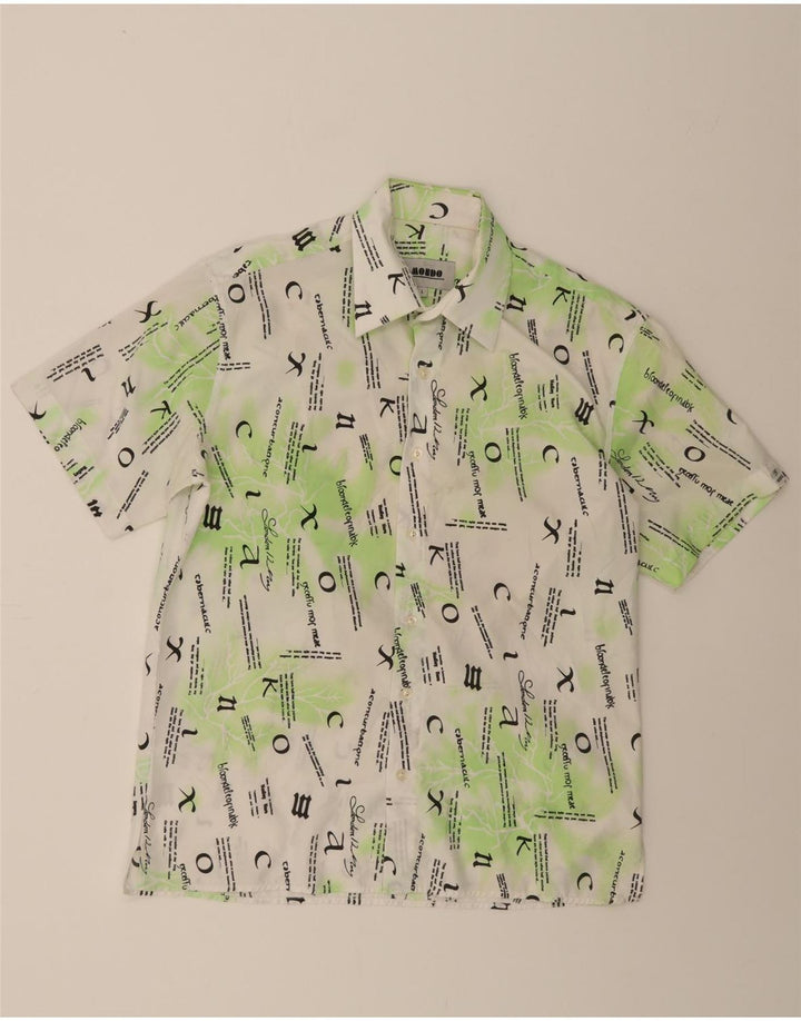 VINTAGE Mens Graphic Short Sleeve Shirt Large White Tie Dye Vintage Vintage and Second-Hand Vintage from Messina Hembry 