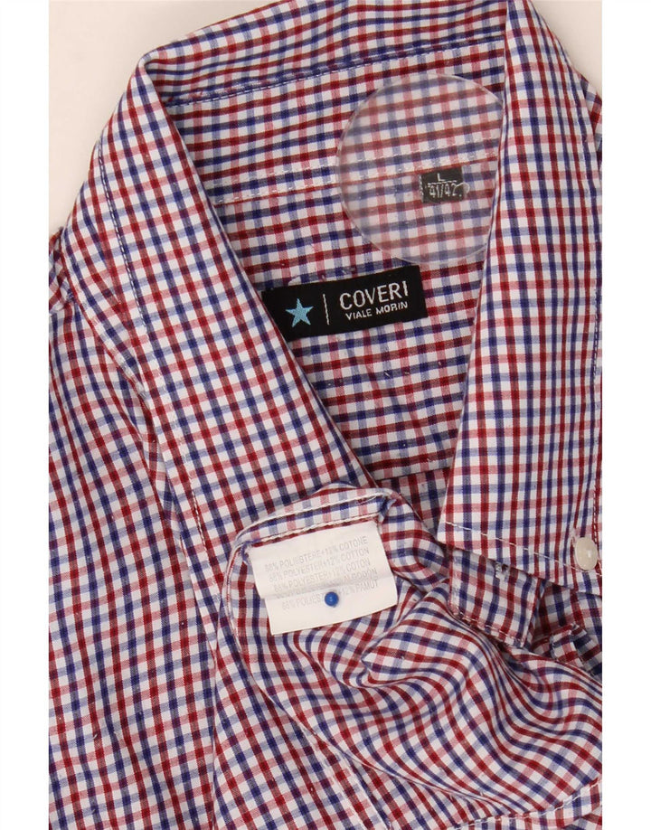Coveri Mens Shirt Size 41/42 Large Multicoloured Gingham Polyester
