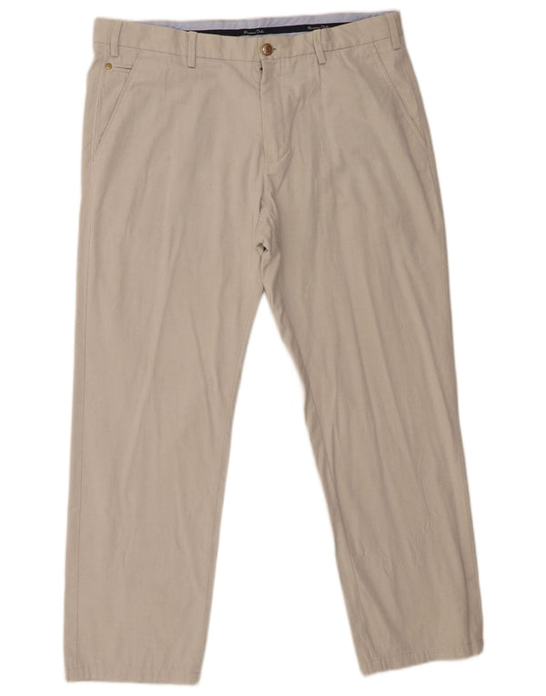 Massimo Dutti Mens Straight Chino Trousers EU 44 Large W34 L27 Grey